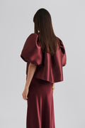 Cleo Puff Sleeve Blouse - Wine