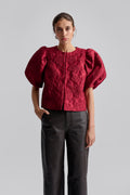 Cleo Puff Sleeve Blouse - Deep Red