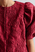 Cleo Puff Sleeve Blouse - Deep Red