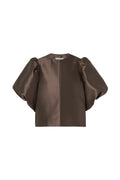 Cleo Puff Sleeve Blouse - Chocolate