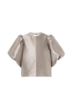 Cleo Puff Sleeve Blouse - Steel Grey