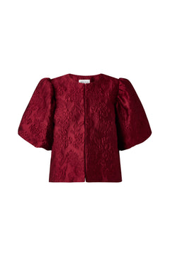Cleo Puff Sleeve Blouse - Deep Red