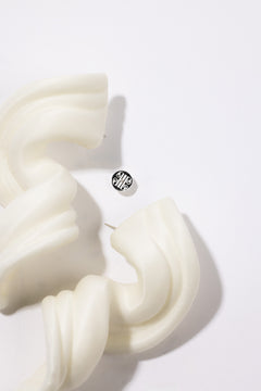 Cocoon Earrings - White