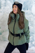 Emily Down Belt Jacket - Green