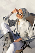 Elisabeth Knit Cardigan - Light Grey Melange
