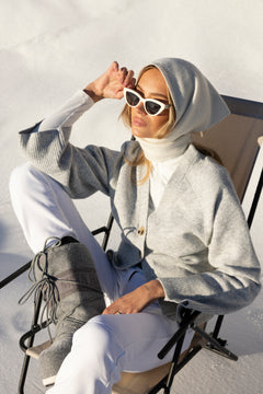 Elisabeth Knit Cardigan - Light Grey Melange
