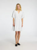Dahlia Ss Short Broderi Dress Noos - Bright White