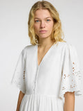 Dahlia Ss Short Broderi Dress Noos - Bright White