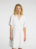 Dahlia Ss Short Broderi Dress Noos - Bright White
