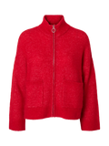 Sia Ras Ls Knit Zipper Cardigan Noos - Equestrian Red