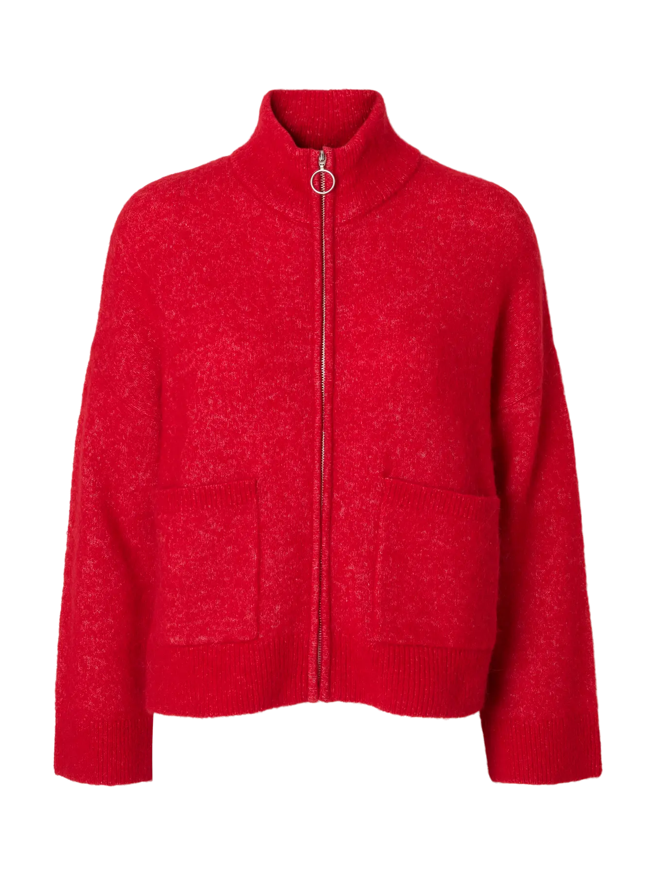 Sia Ras Ls Knit Zipper Cardigan Noos - Equestrian Red