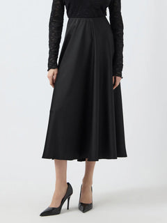 Yaspella Hw Volume Ankle Skirt - Black