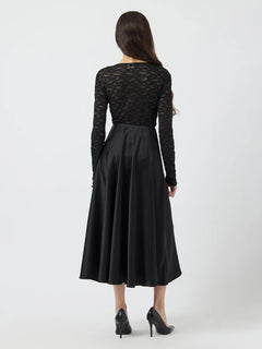 Yaspella Hw Volume Ankle Skirt - Black
