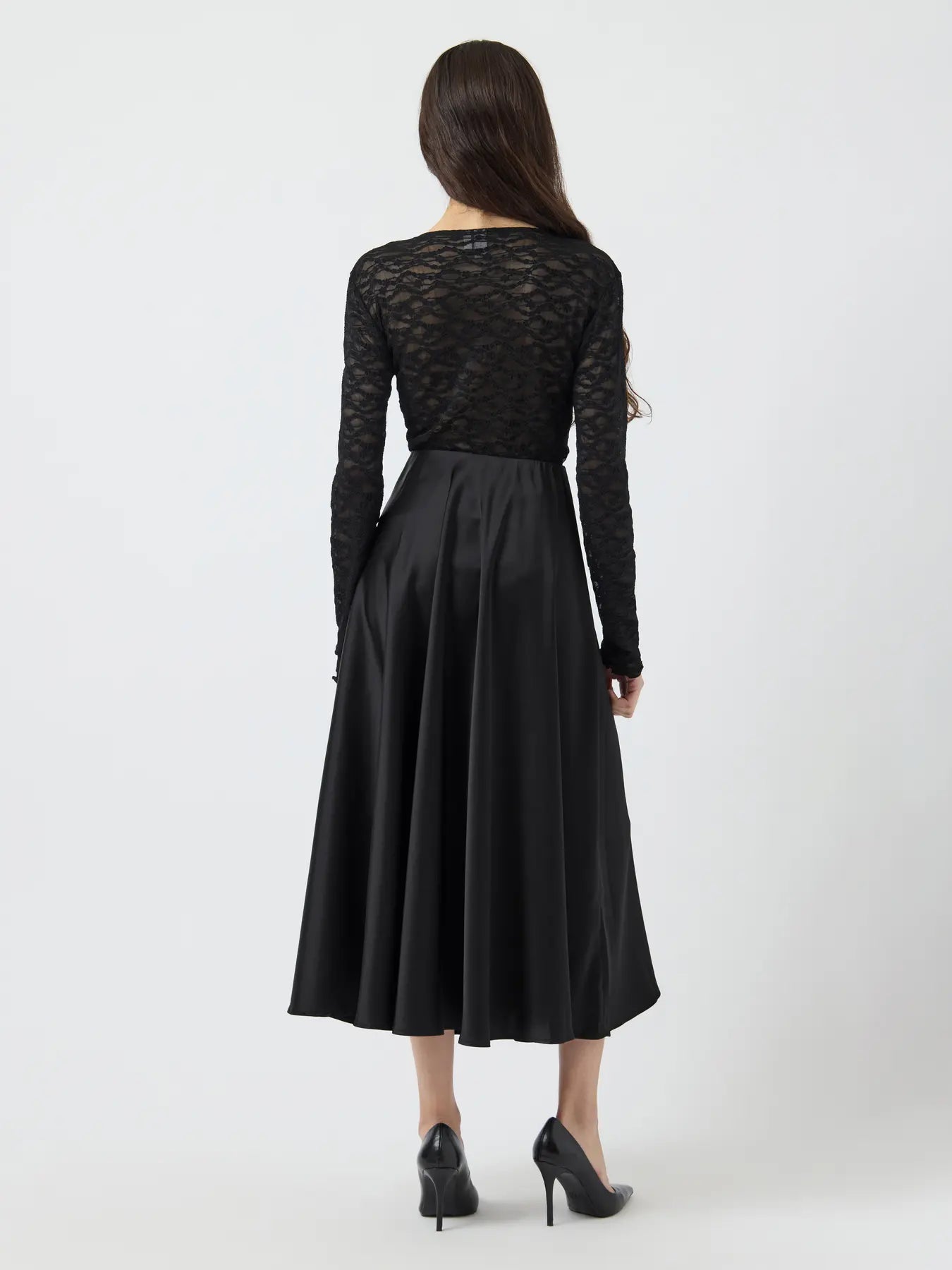 Yaspella Hw Volume Ankle Skirt - Black