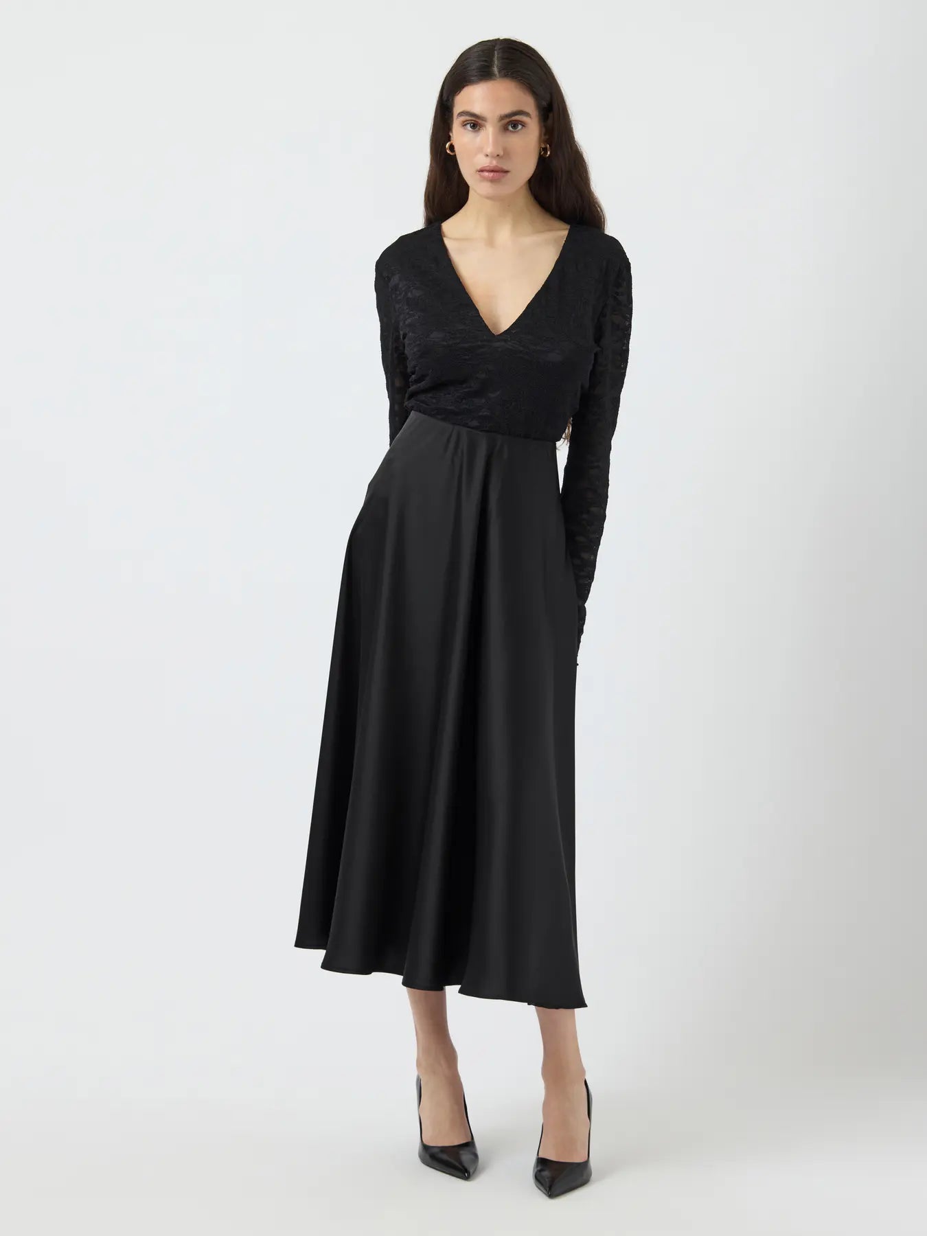 Yaspella Hw Volume Ankle Skirt - Black