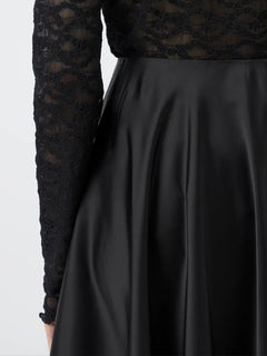 Yaspella Hw Volume Ankle Skirt - Black