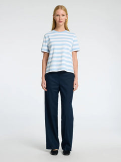 Essential Ss Striped Boxy Tee Noos - Cashmere Blue/Bright White - Wide