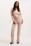 Del Ray Classic Velour Pant Pocket - Mushroom