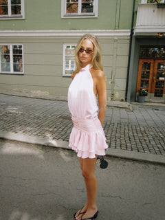Cordelia Halterneck Mini Dress - Light Pink