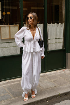 Ellen Cotton Voile Blouse - White