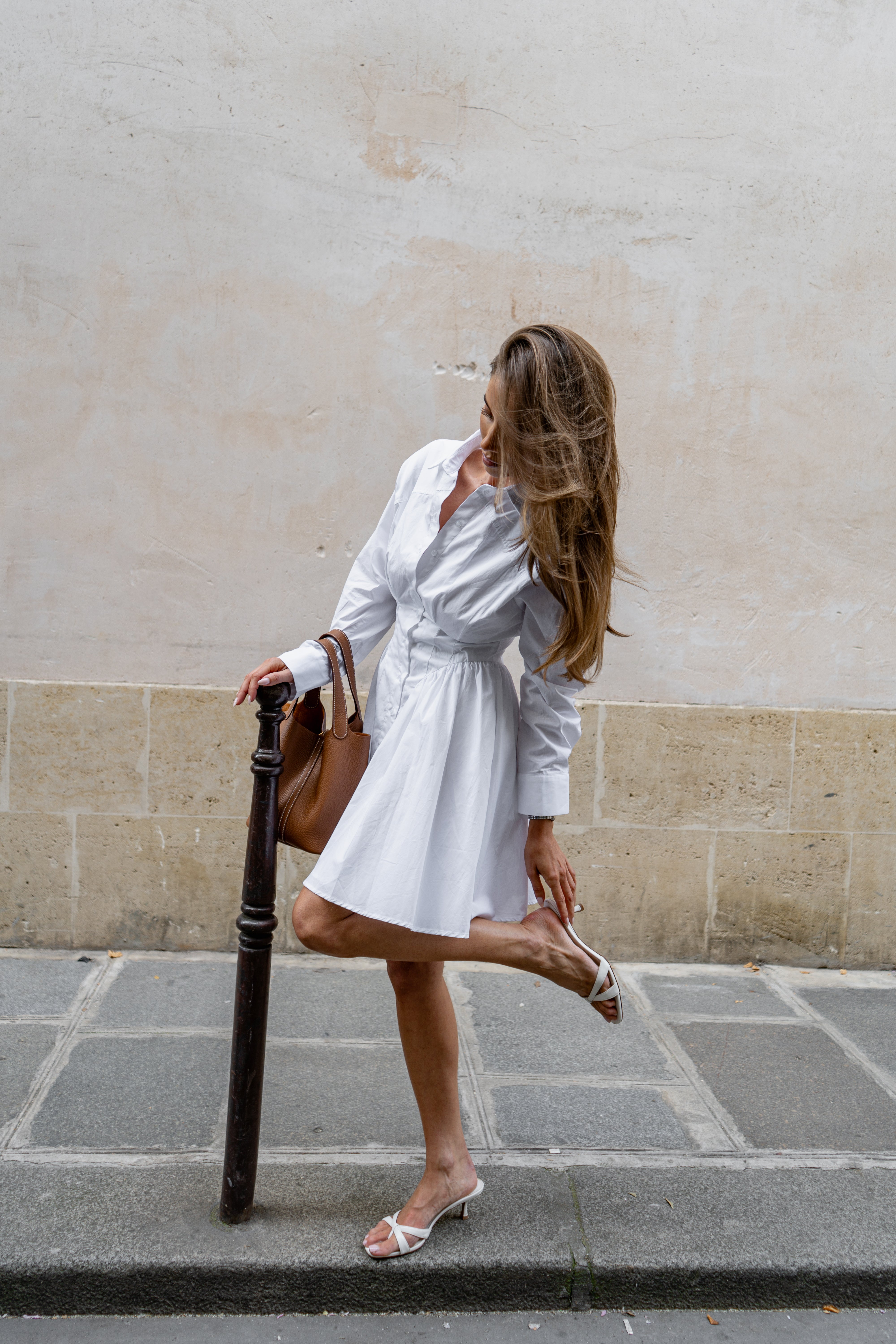 Esmeralda Poplin Shirt Dress - White