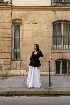 Elida Linen Blazer - Black