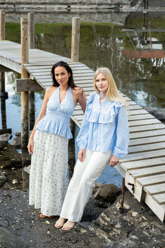 Viva Voile Blouse - Blue Stripe