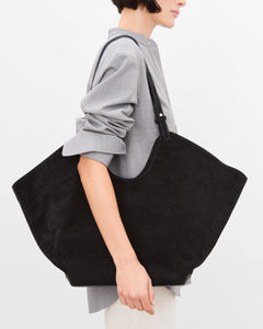 Dahlia Tote Bag - Suede Black