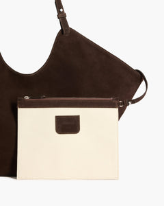 Dahlia Tote Bag - Suede Chocolate