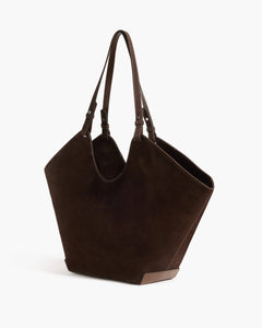 Dahlia Tote Bag - Suede Chocolate
