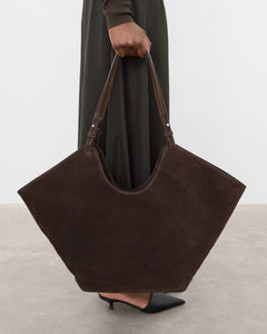 Dahlia Tote Bag - Suede Chocolate