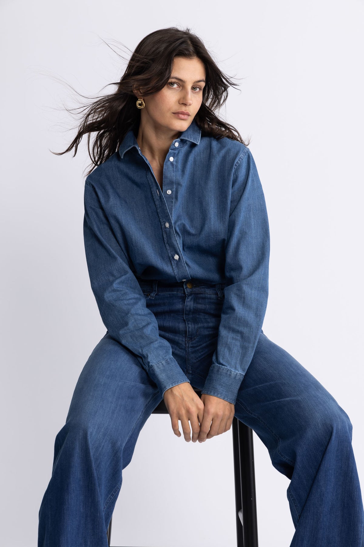Julie Josephine Bluser skjorter Liv Denim Shirt Washed Mid