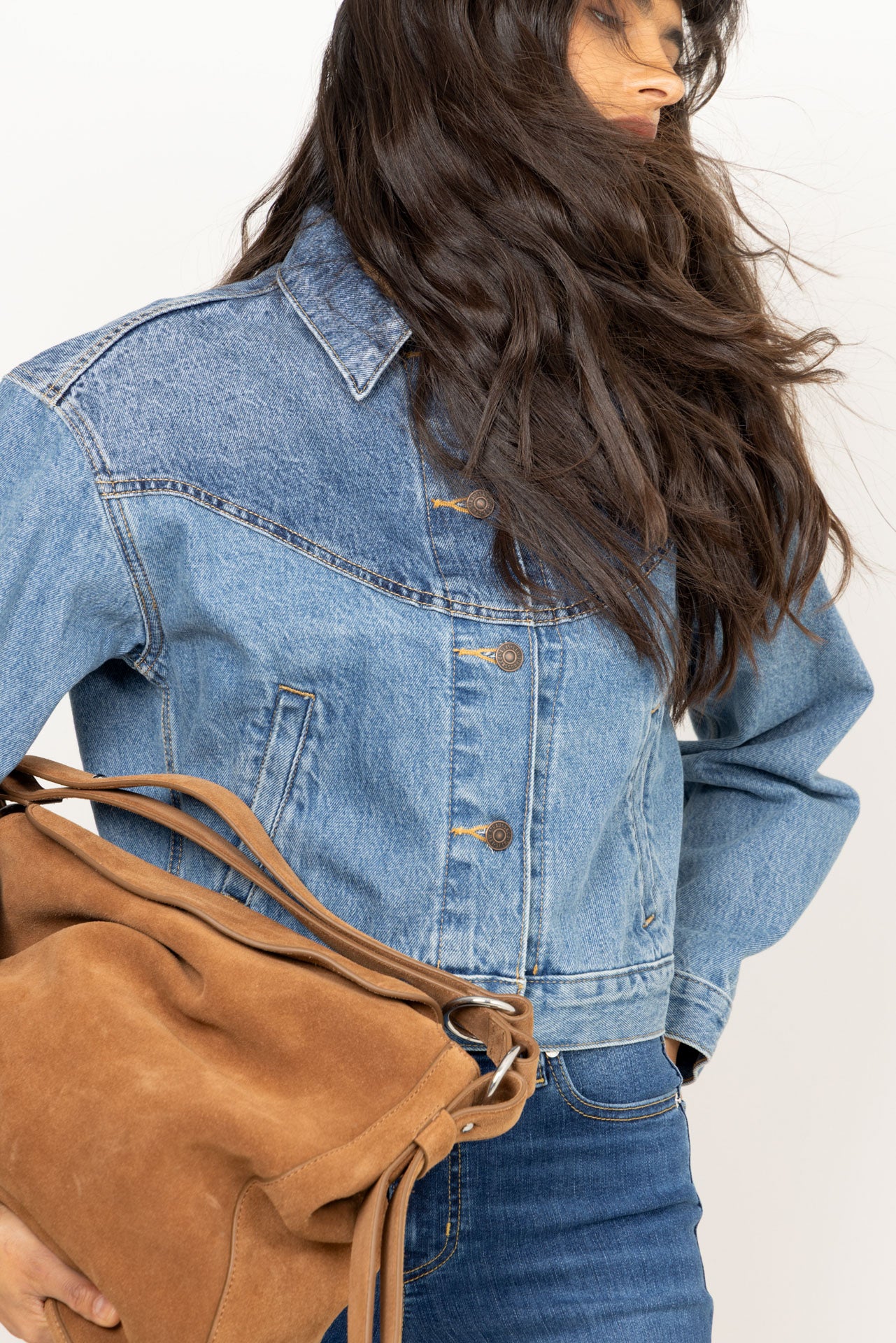 Bud Suede Bag Midi - Camel