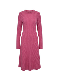 Carmen Rib Long Dress - Rasberry