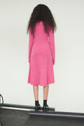 Carmen Rib Long Dress - Rasberry