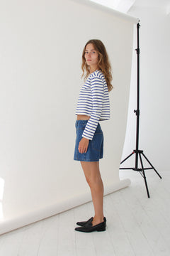Stacy Blouse - White/Blue Stripe