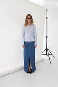 Stacy Jacket - White/Blue Stripes