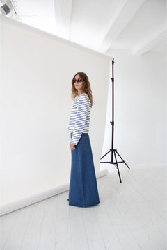 Stacy Jacket - White/Blue Stripes