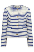 Stacy Jacket - White/Blue Stripes