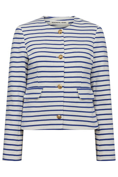 Stacy Jacket - White/Blue Stripes