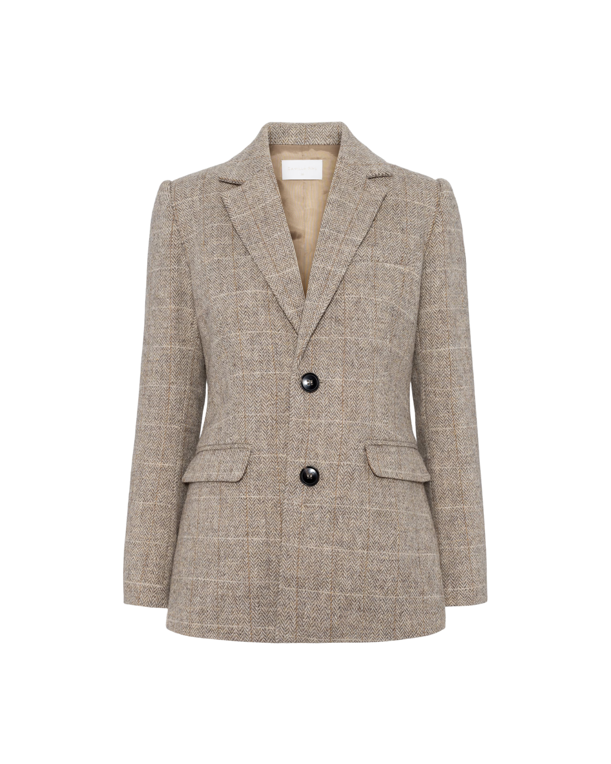 Brook Check Blazer - Taupe Herringbone