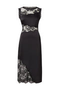 Desire Lace Trimmed Cut Out Midi Dress - Black