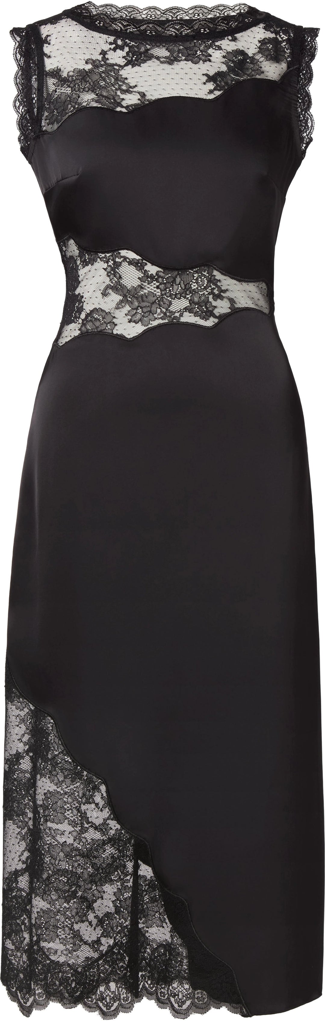 Desire Lace Trimmed Cut Out Midi Dress - Black
