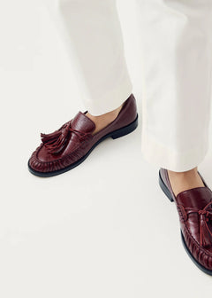 Marietta Onix Leather Loafers - Burgundy