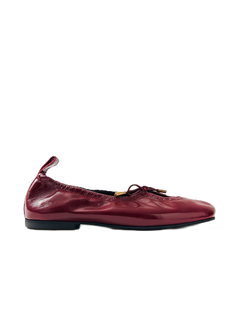 Rosalind Leather Ballet Flats - Onix Burgundy