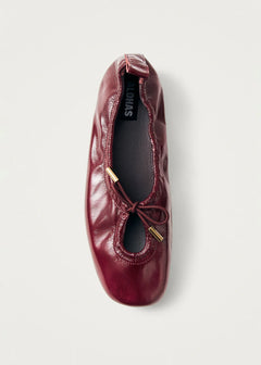 Rosalind Leather Ballet Flats - Onix Burgundy
