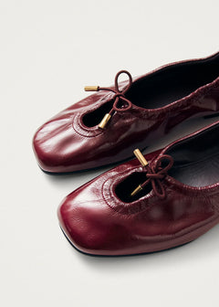 Rosalind Leather Ballet Flats - Onix Burgundy