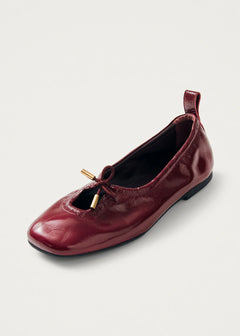 Rosalind Leather Ballet Flats - Onix Burgundy