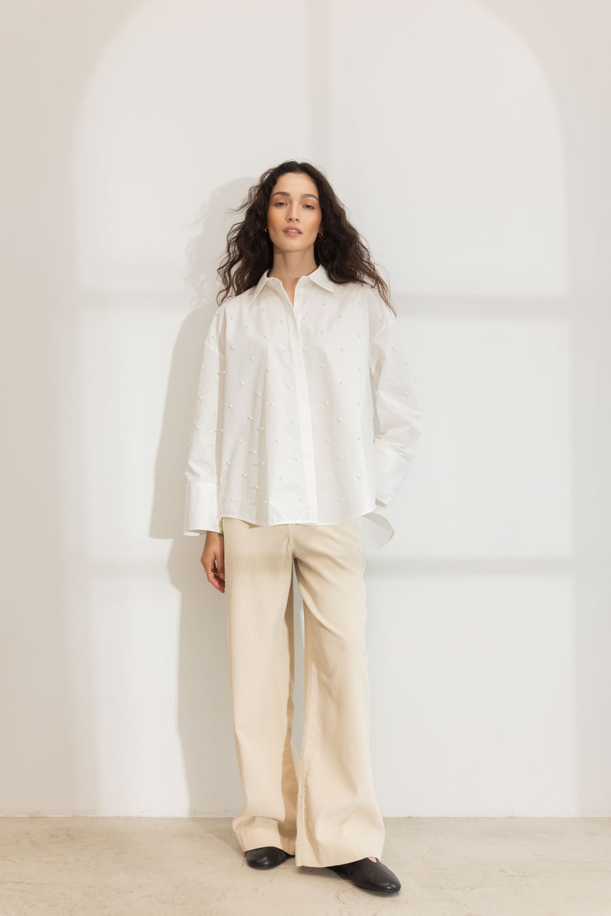 Nell Pearl Shirt - White