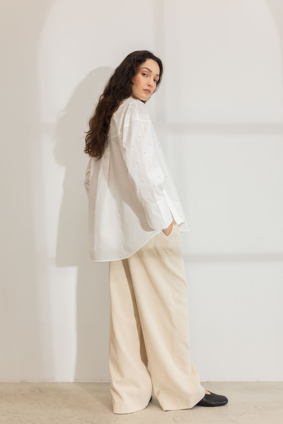Nell Pearl Shirt - White